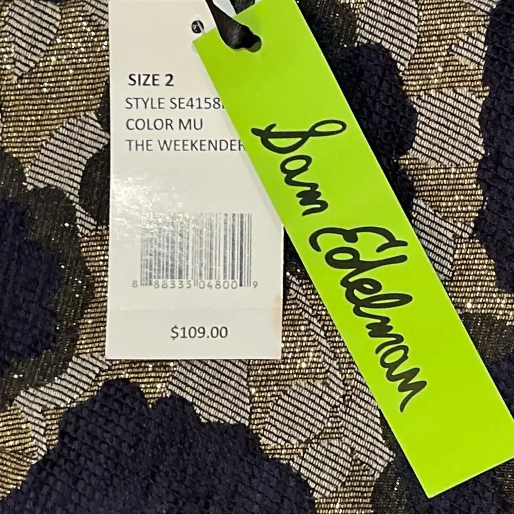 Sam Edelman The Weekender Floral Metallic Jacquard Mini Skirt Size 2 NWT